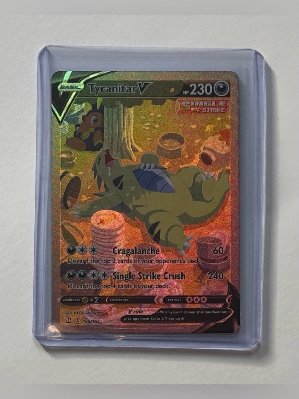 Pokemon Tyranitar V 155/163 Full Art Alt Art Battle Styles Fan Art Custom Card